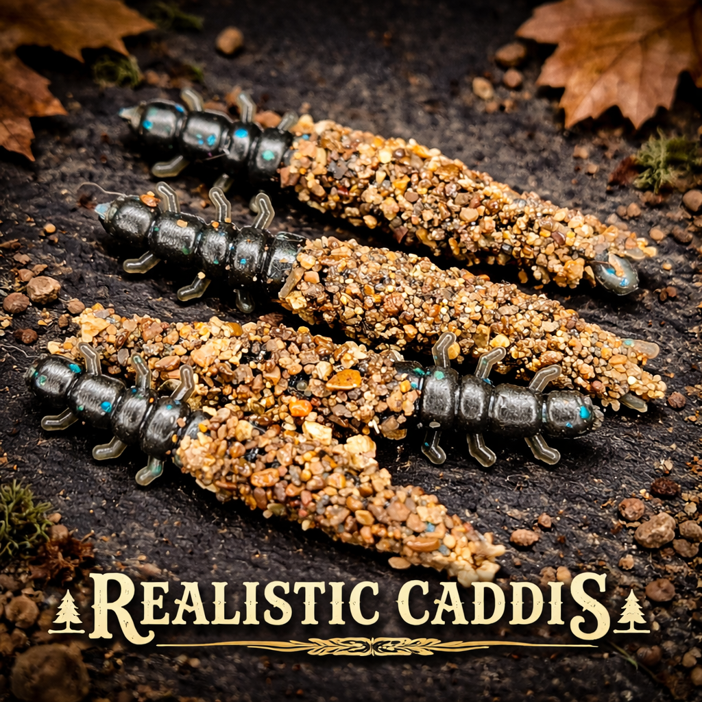 1.3" Realistic Caddis Fly Larvae "Stream Weaver" (6 Pack)